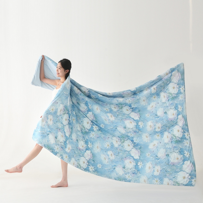 91家纺网 家纺一手货源 找家纺 亚龙工厂店 2026新款大版数码云母冰丝夏凉被被子被芯 海岛恋