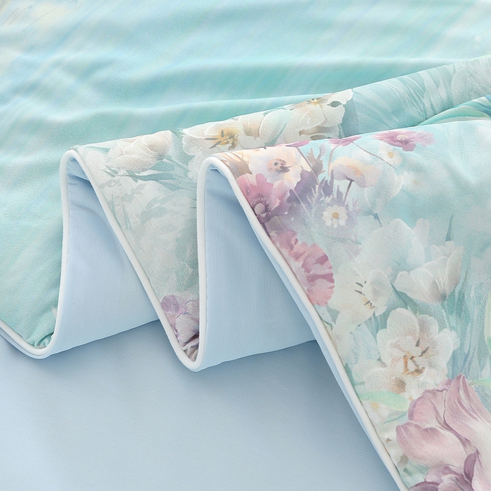 91家纺网 家纺一手货源 找家纺 亚龙工厂店 2026新款大版数码云母冰丝夏凉被被子被芯 花萝兰