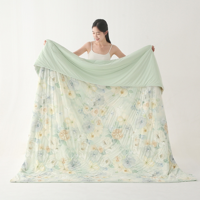 91家纺网 家纺一手货源 找家纺 亚龙工厂店 2026新款大版数码云母冰丝夏凉被被子被芯 曼迪绿