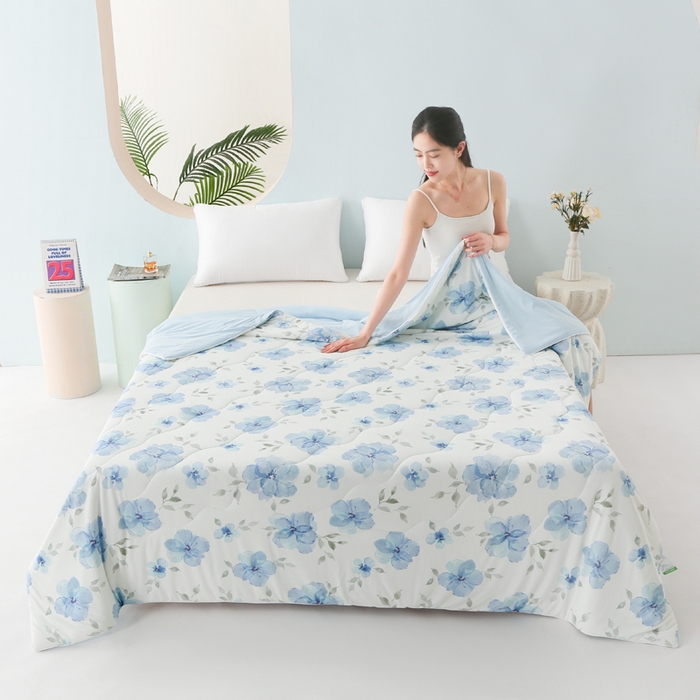 91家纺网 家纺一手货源 找家纺 亚龙工厂店 2026新款大版数码云母冰丝夏凉被被子被芯 美娜兰