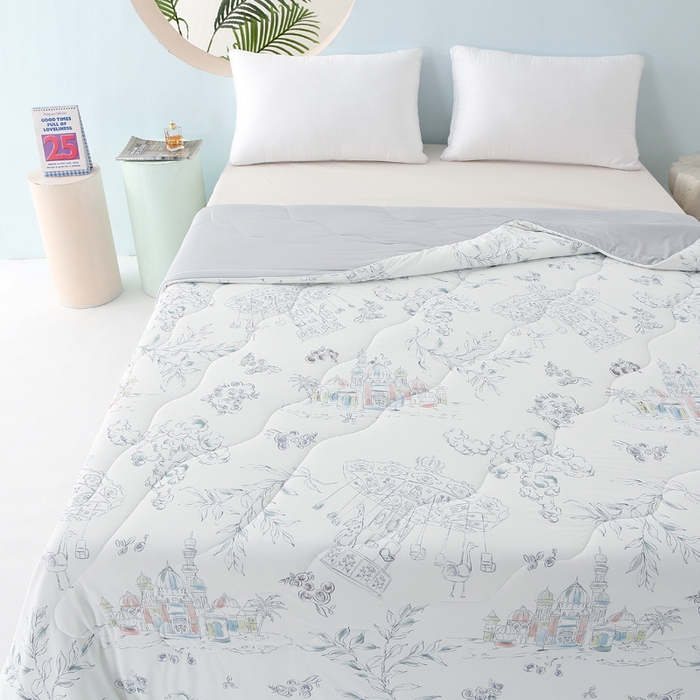 91家纺网 家纺一手货源 找家纺 亚龙工厂店 2026新款大版数码云母冰丝夏凉被被子被芯 梦幻岛屿