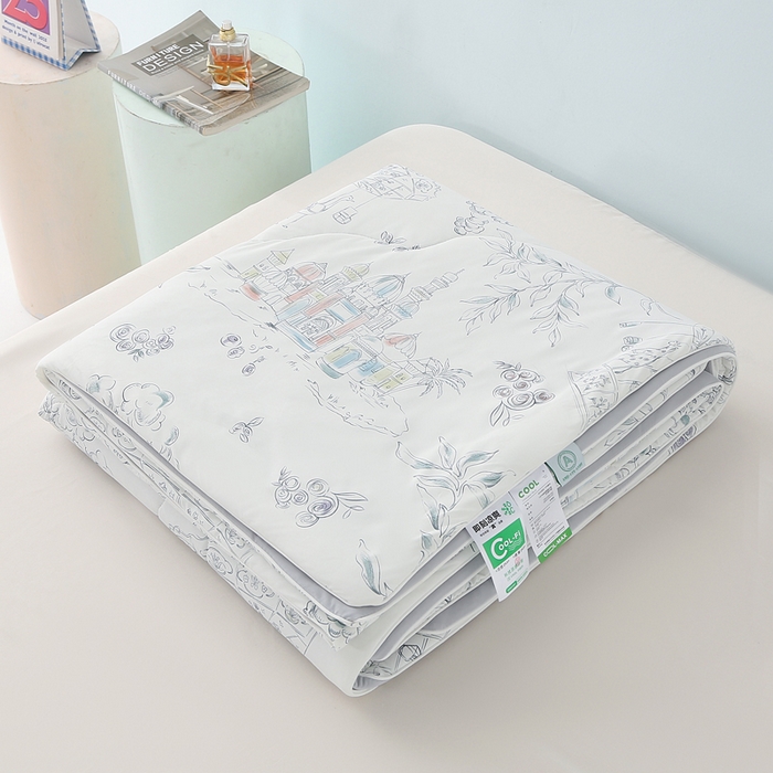 91家纺网 家纺一手货源 找家纺 亚龙工厂店 2026新款大版数码云母冰丝夏凉被被子被芯 梦幻岛屿