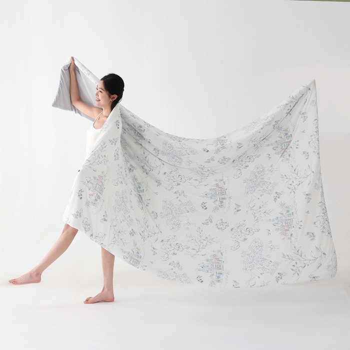 91家纺网 家纺一手货源 找家纺 亚龙工厂店 2026新款大版数码云母冰丝夏凉被被子被芯 梦幻岛屿