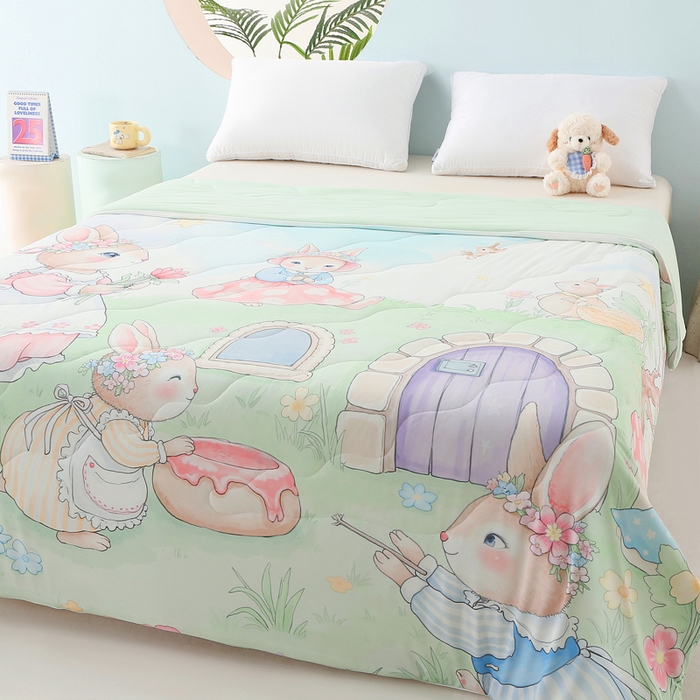 91家纺网 家纺一手货源 找家纺 亚龙工厂店 2026新款大版数码云母冰丝夏凉被被子被芯 梦幻时刻