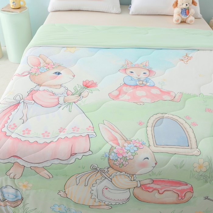 91家纺网 家纺一手货源 找家纺 亚龙工厂店 2026新款大版数码云母冰丝夏凉被被子被芯 梦幻时刻