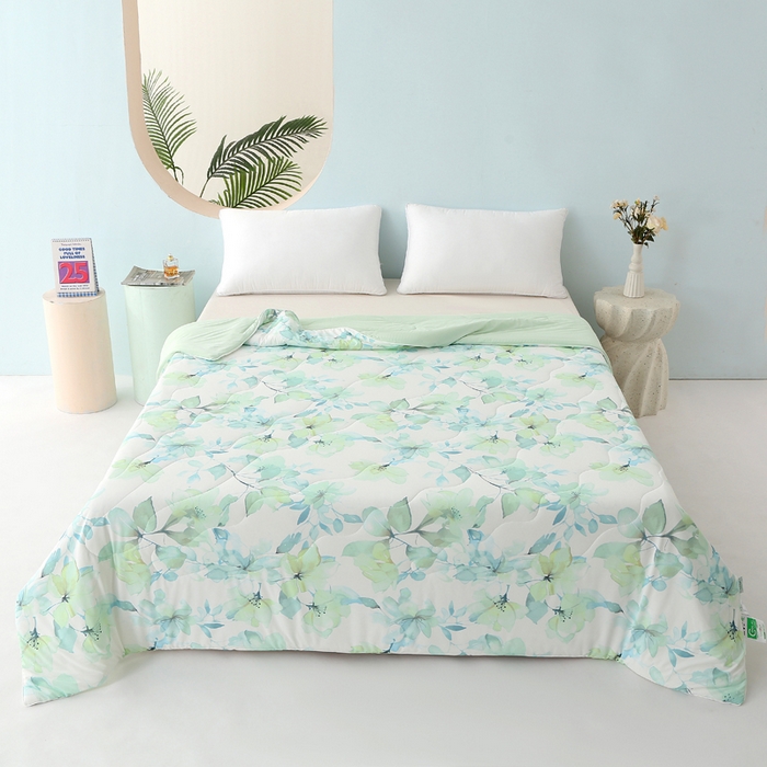 亚龙工厂店 2026新款大版数码云母冰丝夏凉被被子被芯 轻柔蔓语兰