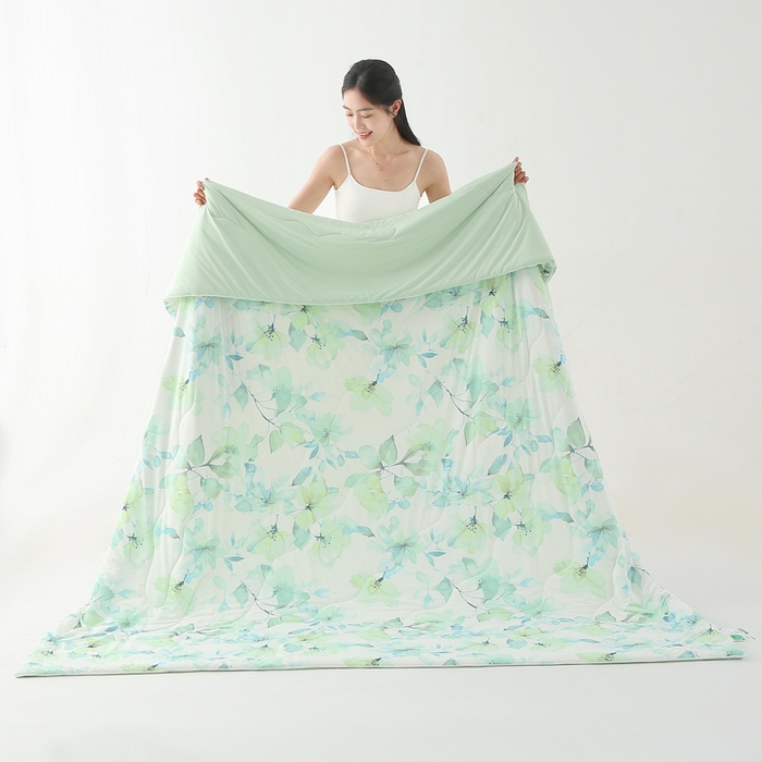 91家纺网 家纺一手货源 找家纺 亚龙工厂店 2026新款大版数码云母冰丝夏凉被被子被芯 轻柔蔓语兰