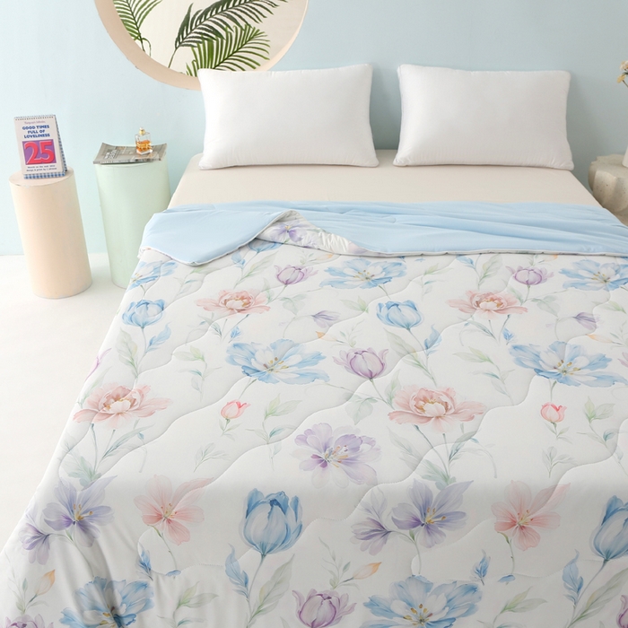 91家纺网 家纺一手货源 找家纺 亚龙工厂店 2026新款大版数码云母冰丝夏凉被被子被芯 清雅