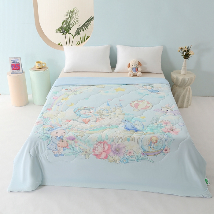 亚龙工厂店 2026新款大版数码云母冰丝夏凉被被子被芯 天空之城