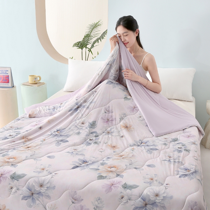 91家纺网 家纺一手货源 找家纺 亚龙工厂店 2026新款大版数码云母冰丝夏凉被被子被芯 雅莎