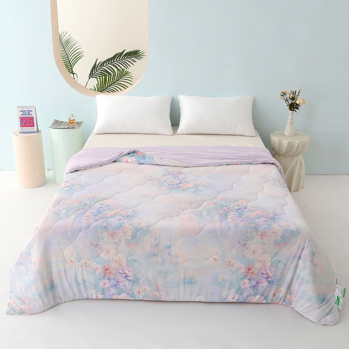 亚龙工厂店 2026新款大版数码云母冰丝夏凉被被子被芯 云雾冲紫