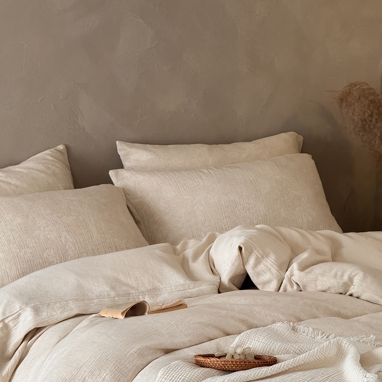 91家纺网 家纺一手货源 找家纺 （总）爱丽丝 2026新款色织提花棉麻四件套-如梦令系带款