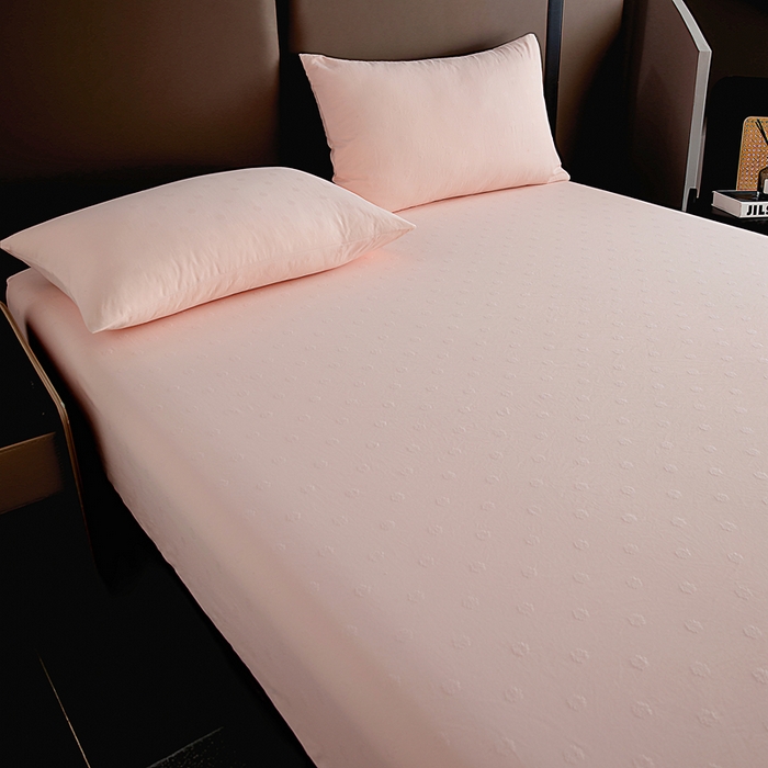 91家纺网 家纺一手货源 找家纺 宇淳国际 2026新款青铜神话系列水洗棉纯色单床笠 水光粉