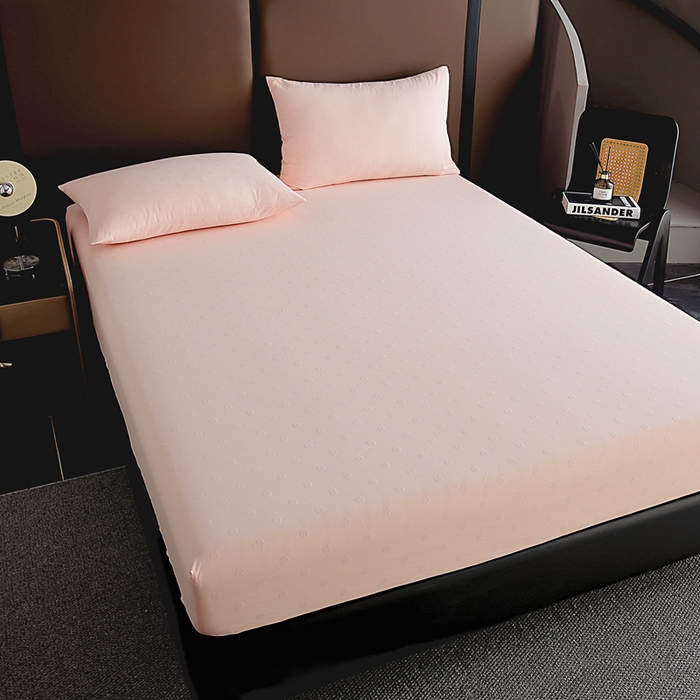 91家纺网 家纺一手货源 找家纺 宇淳国际 2026新款青铜神话系列水洗棉纯色单床笠 水光粉