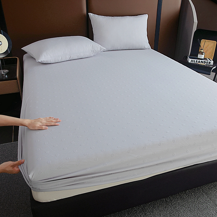 91家纺网 家纺一手货源 找家纺 宇淳国际 2026新款青铜神话系列水洗棉纯色单床笠 银光灰