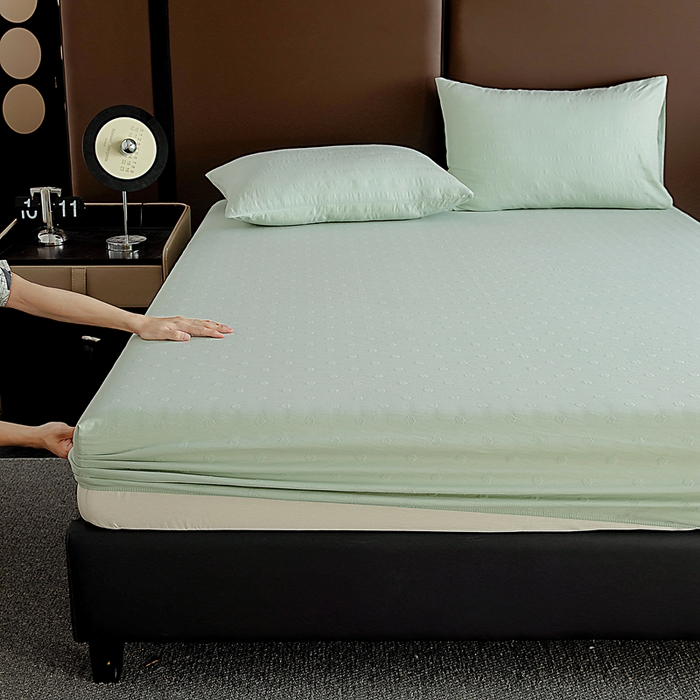 宇淳国际 2026新款青铜神话系列水洗棉纯色单床笠 草珊瑚