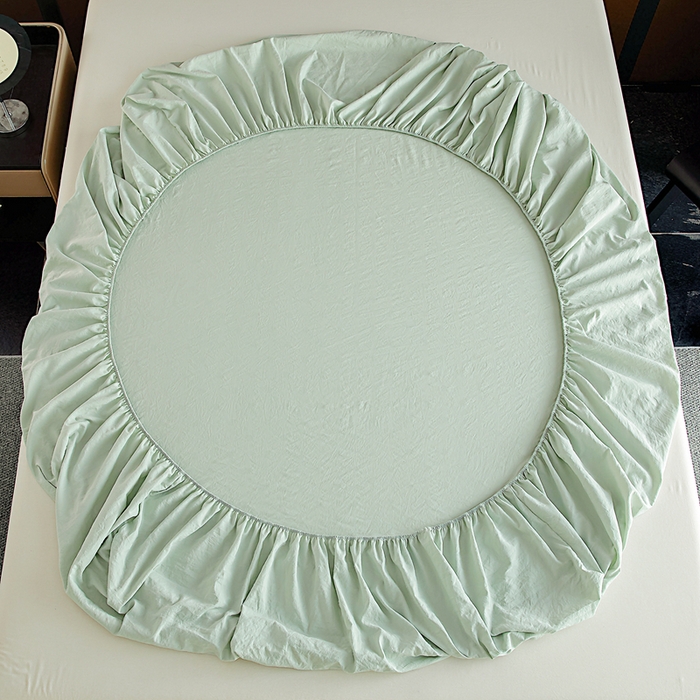 91家纺网 家纺一手货源 找家纺 宇淳国际 2026新款青铜神话系列水洗棉纯色单床笠 草珊瑚