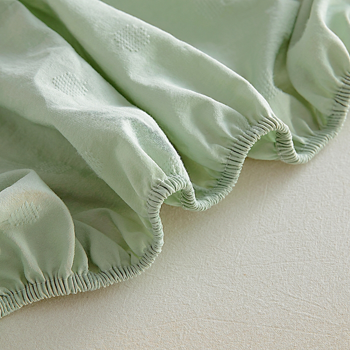 91家纺网 家纺一手货源 找家纺 宇淳国际 2026新款青铜神话系列水洗棉纯色单床笠 草珊瑚