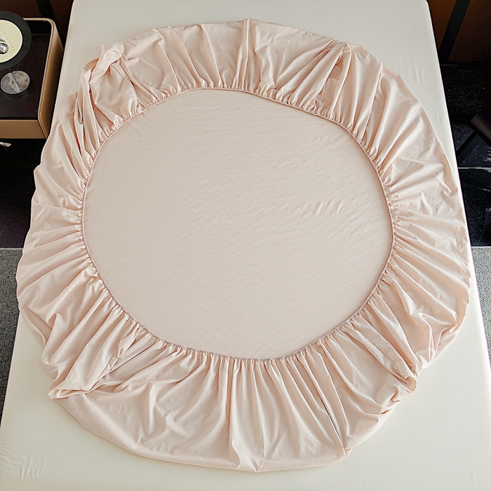 91家纺网 家纺一手货源 找家纺 宇淳国际 2026新款青铜神话系列水洗棉纯色单床笠 奶茶