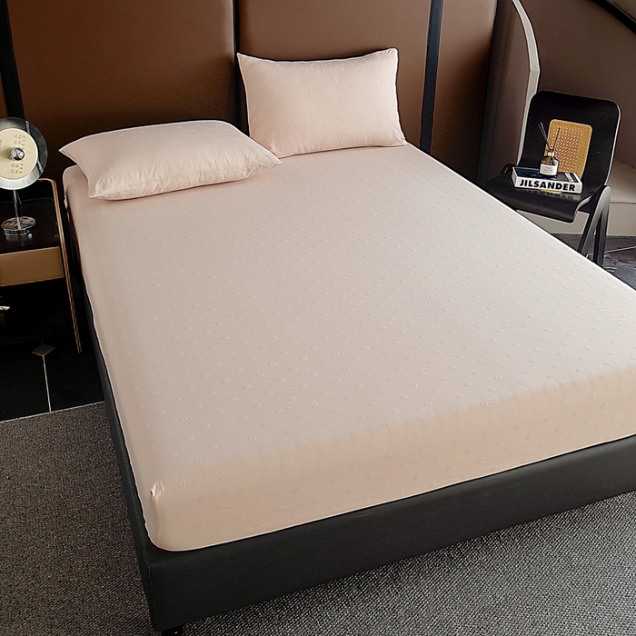 91家纺网 家纺一手货源 找家纺 宇淳国际 2026新款青铜神话系列水洗棉纯色单床笠 奶茶