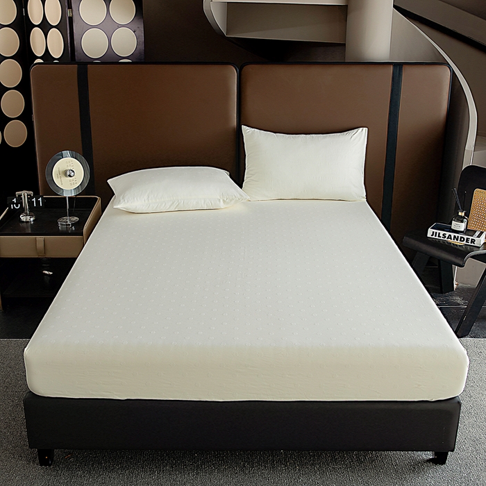 91家纺网 家纺一手货源 找家纺 宇淳国际 2026新款青铜神话系列水洗棉纯色单床笠 豆奶白