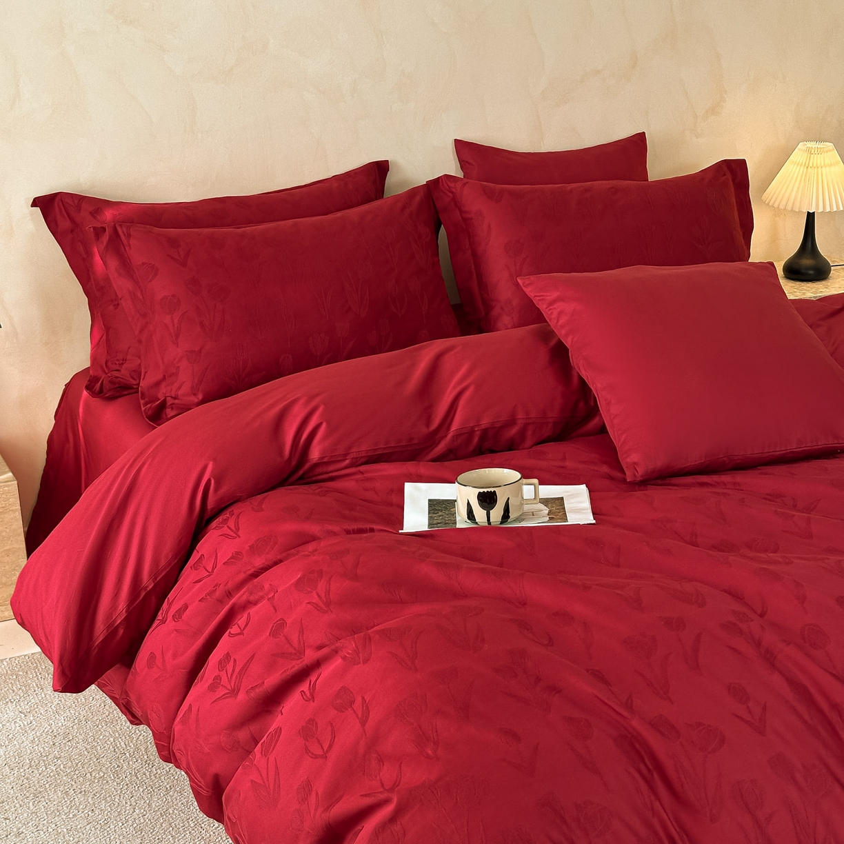 （总）禾时 2026新款60S全棉立体亮面提花四件套（券后价不低于258/288/278/298）