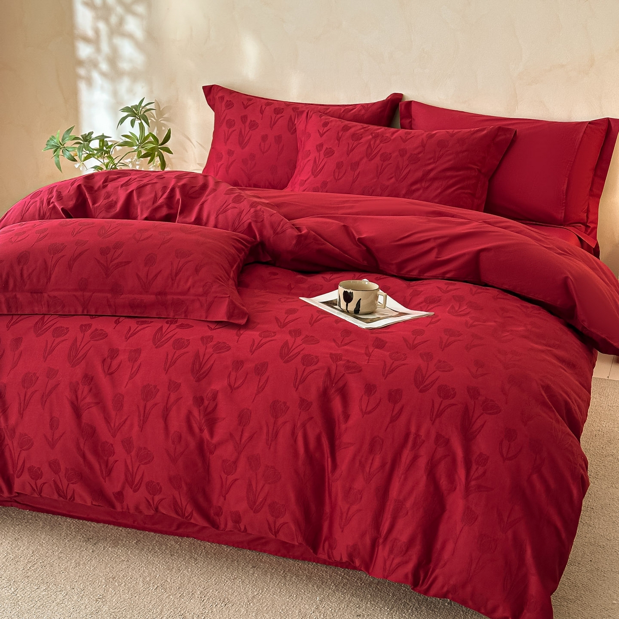 91家纺网 家纺一手货源 找家纺 （总）禾时 2026新款60S全棉立体亮面提花四件套（券后价不低于258/288/278/298）