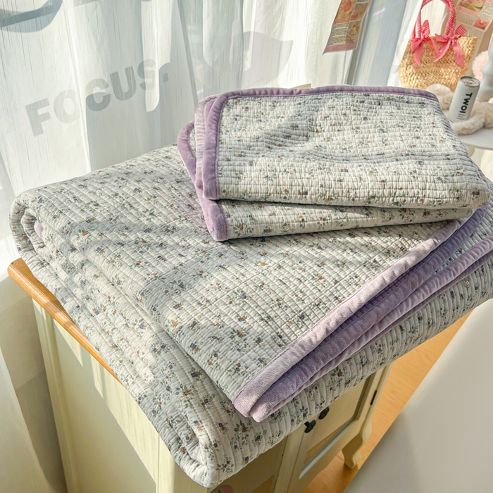 91家纺网 家纺一手货源 找家纺 （总）欣宜家纺 2026新款全棉纱布加宝宝绒填充棉花床盖三件套