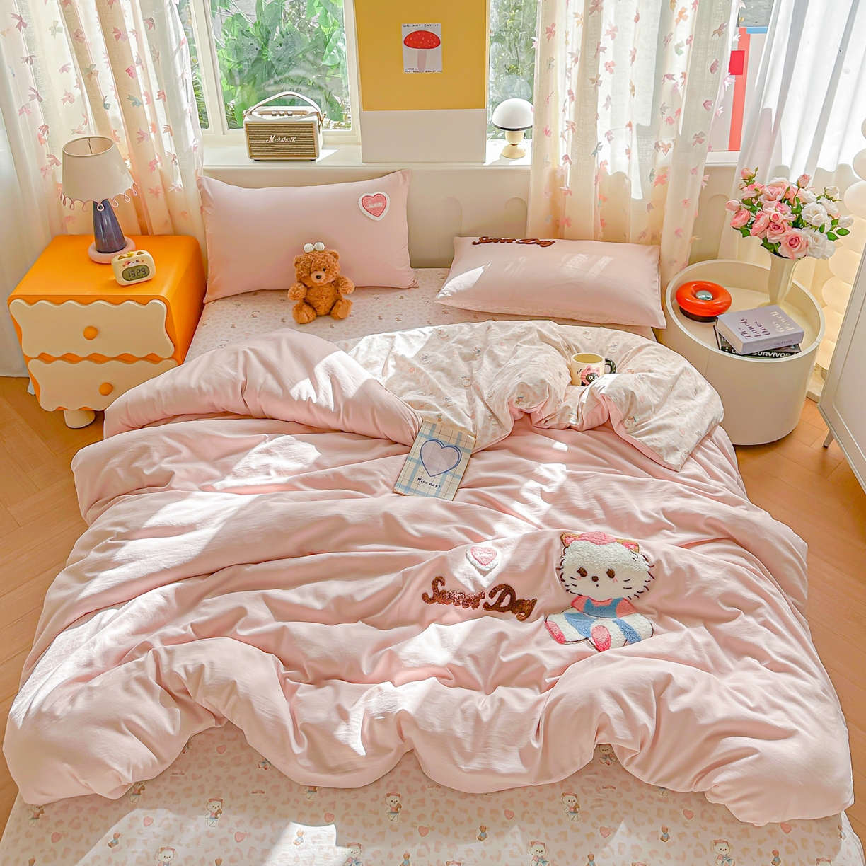 91家纺网 家纺一手货源 找家纺 （总）佳鸿家纺 2026新款彷棉云朵棉毛巾绣四件套学生宿舍三件套萌宠系列（提供买家秀）