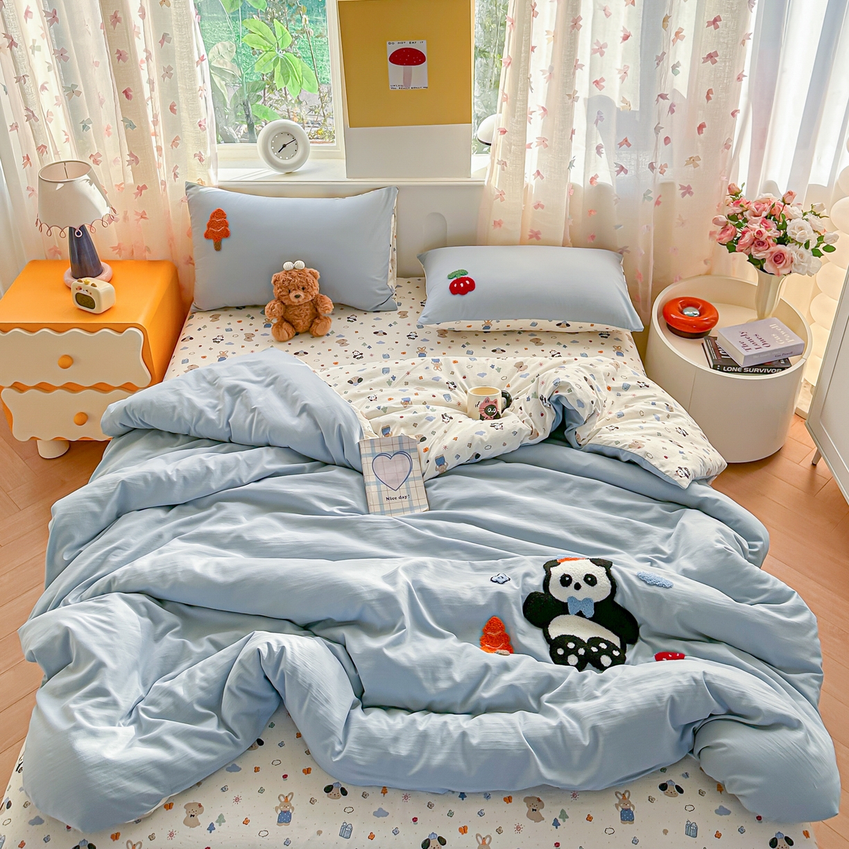 91家纺网 家纺一手货源 找家纺 （总）佳鸿家纺 2026新款彷棉云朵棉毛巾绣四件套学生宿舍三件套萌宠系列（提供买家秀）