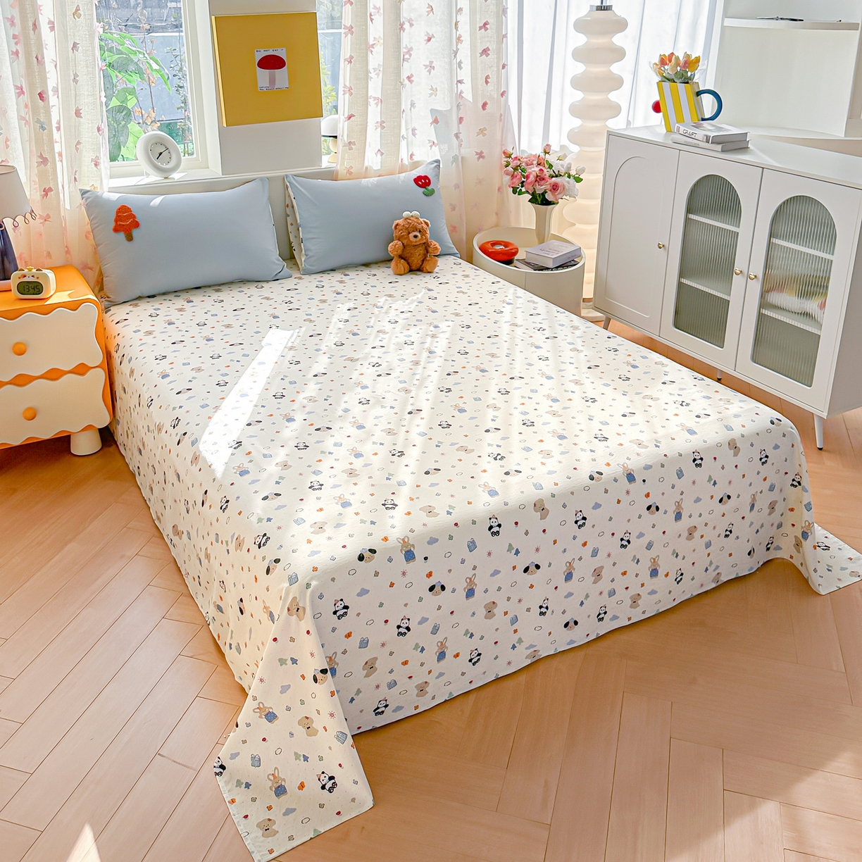 91家纺网 家纺一手货源 找家纺 佳鸿家纺 2026新款彷棉云朵棉毛巾绣四件套学生宿舍三件套萌宠系列（提供买家秀） 熊猫宝宝