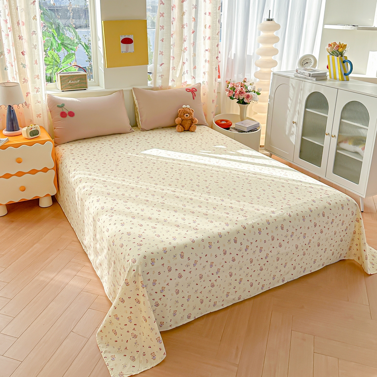 91家纺网 家纺一手货源 找家纺 佳鸿家纺 2026新款彷棉云朵棉毛巾绣四件套学生宿舍三件套萌宠系列（提供买家秀） 小熊公主