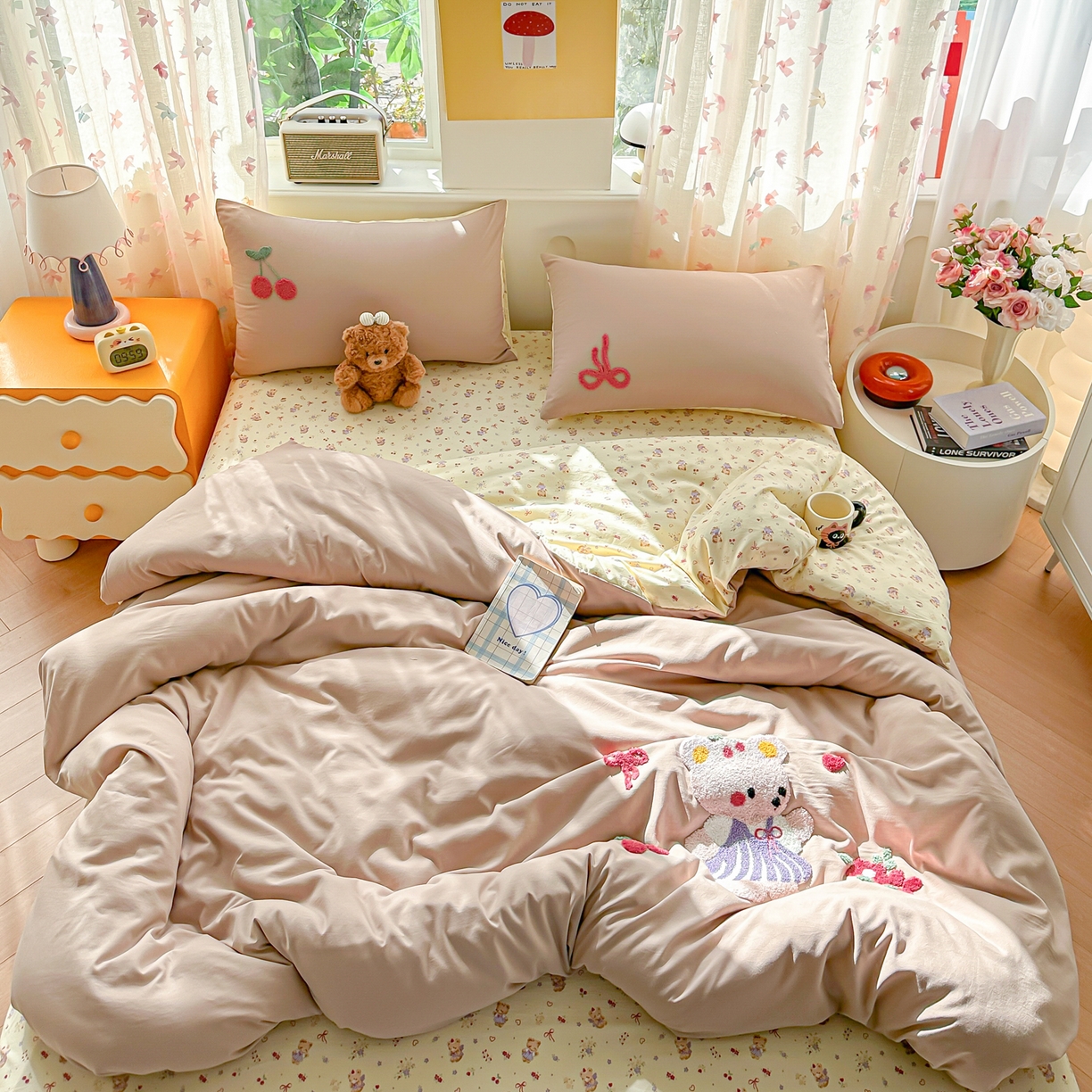 佳鸿家纺 2026新款彷棉云朵棉毛巾绣四件套学生宿舍三件套萌宠系列（提供买家秀） 小熊公主