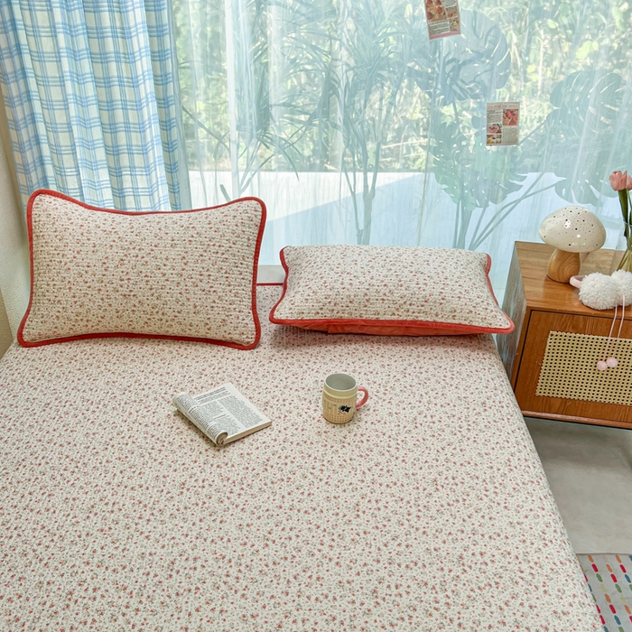 91家纺网 家纺一手货源 找家纺 欣宜家纺 2026新款全棉纱布加宝宝绒填充棉花床盖三件套 晚舟小版-黄