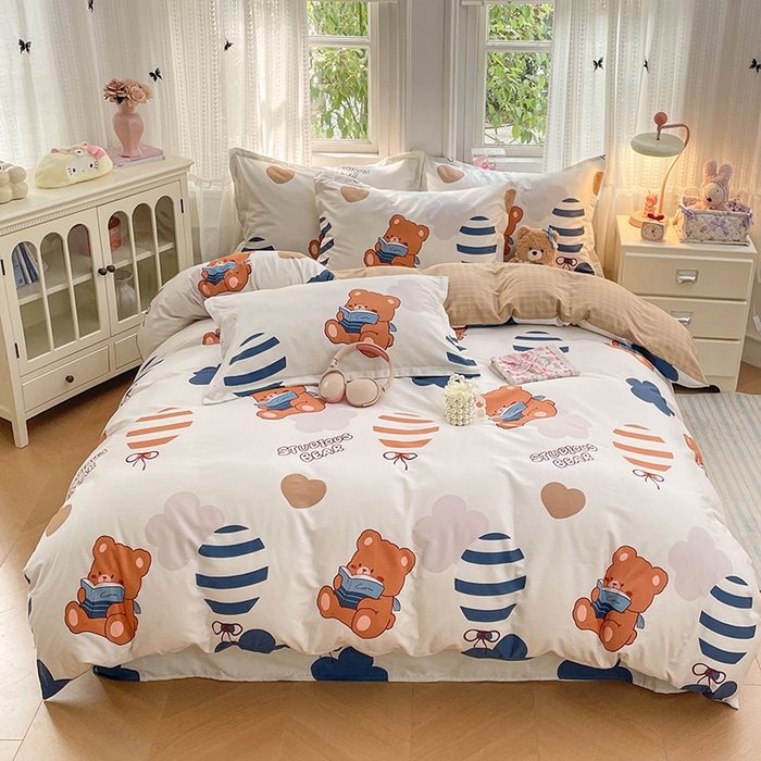 91家纺网 家纺一手货源 找家纺 （总）世爵 2026春夏新款全棉纯棉印花小清新四件套