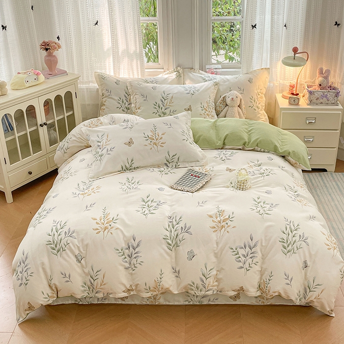 91家纺网 家纺一手货源 找家纺 （总）世爵 2026春夏新款全棉纯棉印花小清新四件套