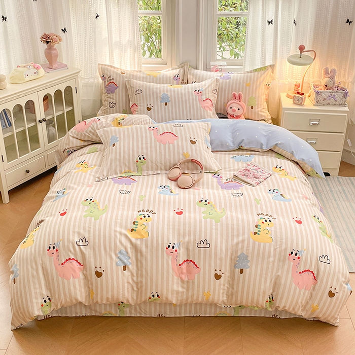 91家纺网 家纺一手货源 找家纺 （总）世爵 2026春夏新款全棉纯棉印花小清新四件套