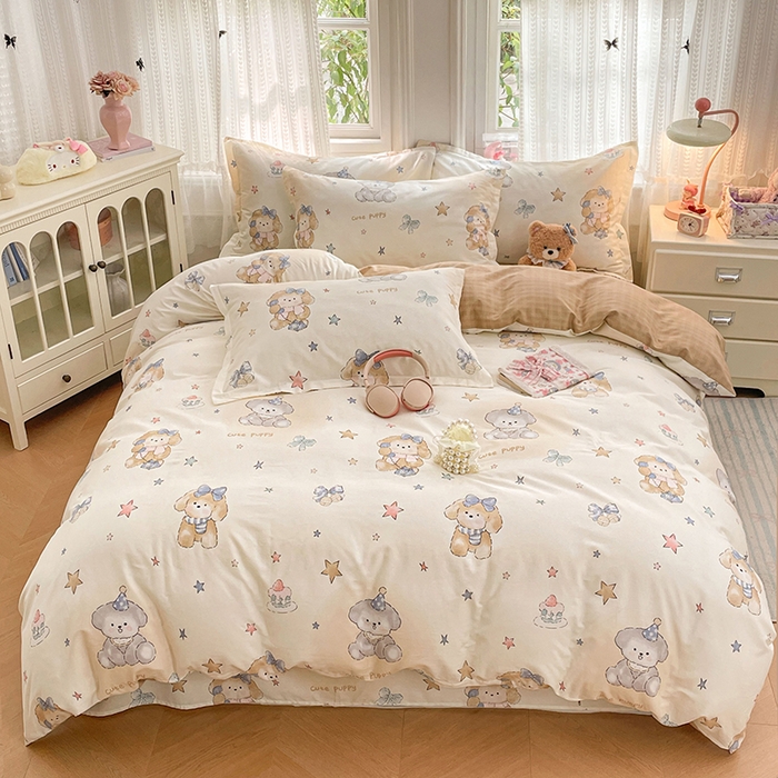 91家纺网 家纺一手货源 找家纺 （总）世爵 2026春夏新款全棉纯棉印花小清新四件套