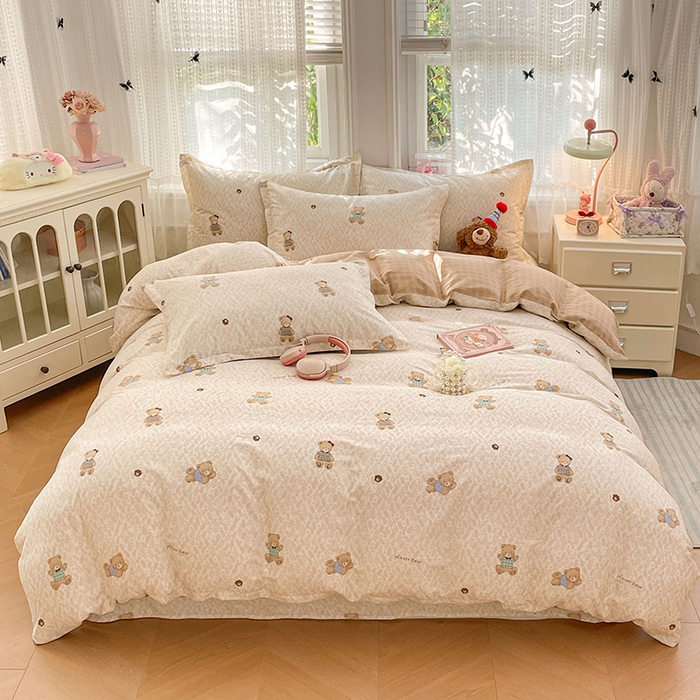 91家纺网 家纺一手货源 找家纺 （总）世爵 2026春夏新款全棉纯棉印花小清新四件套