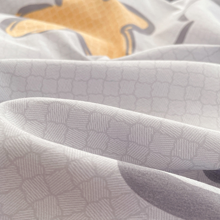 91家纺网 家纺一手货源 找家纺 世爵 2026春夏新款全棉纯棉印花小清新四件套 梦里星光-灰