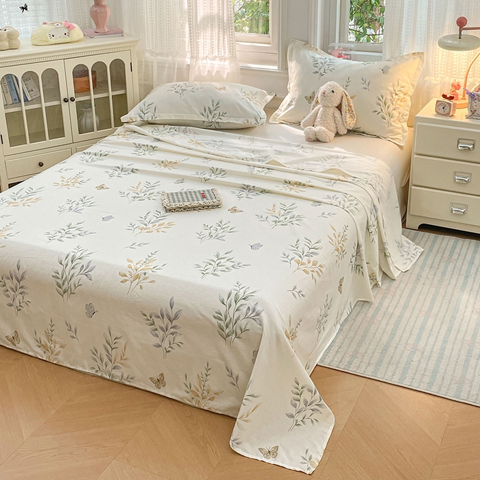 91家纺网 家纺一手货源 找家纺 世爵 2026春夏新款全棉纯棉印花小清新四件套 香草之恋