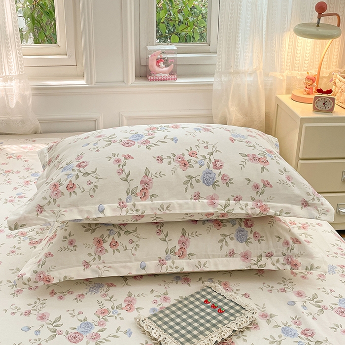 91家纺网 家纺一手货源 找家纺 世爵 2026春夏新款全棉纯棉印花小清新四件套 妙语花香