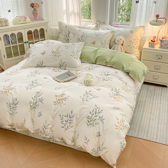 91家纺网 家纺一手货源 找家纺 世爵 2026春夏新款全棉纯棉印花小清新四件套 香草之恋