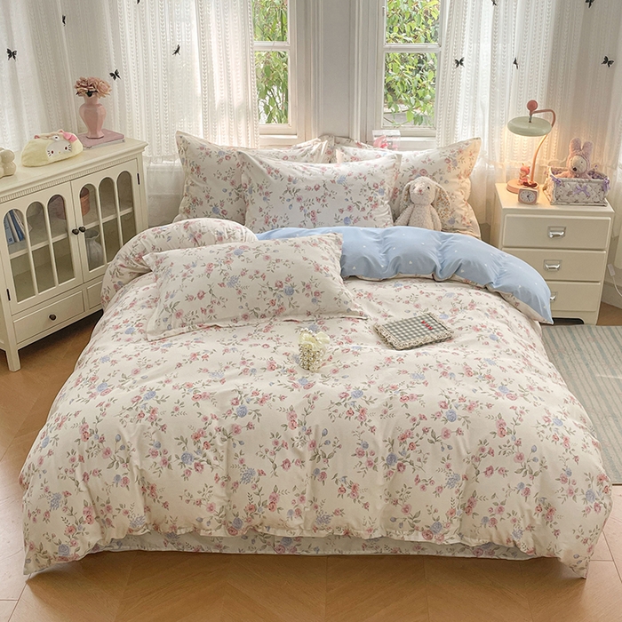 世爵 2026春夏新款全棉纯棉印花小清新四件套 妙语花香