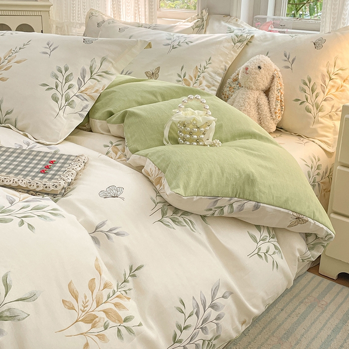 91家纺网 家纺一手货源 找家纺 世爵 2026春夏新款全棉纯棉印花小清新四件套 香草之恋