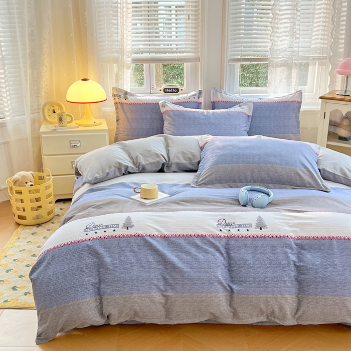 91家纺网 家纺一手货源 找家纺 世爵 2026春夏新款全棉纯棉印花小清新四件套 尤里卡