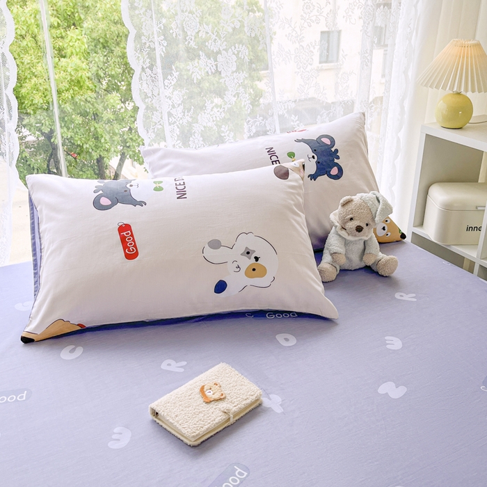 91家纺网 家纺一手货源 找家纺 世爵 2026春夏新款全棉纯棉印花小清新四件套 可爱联盟