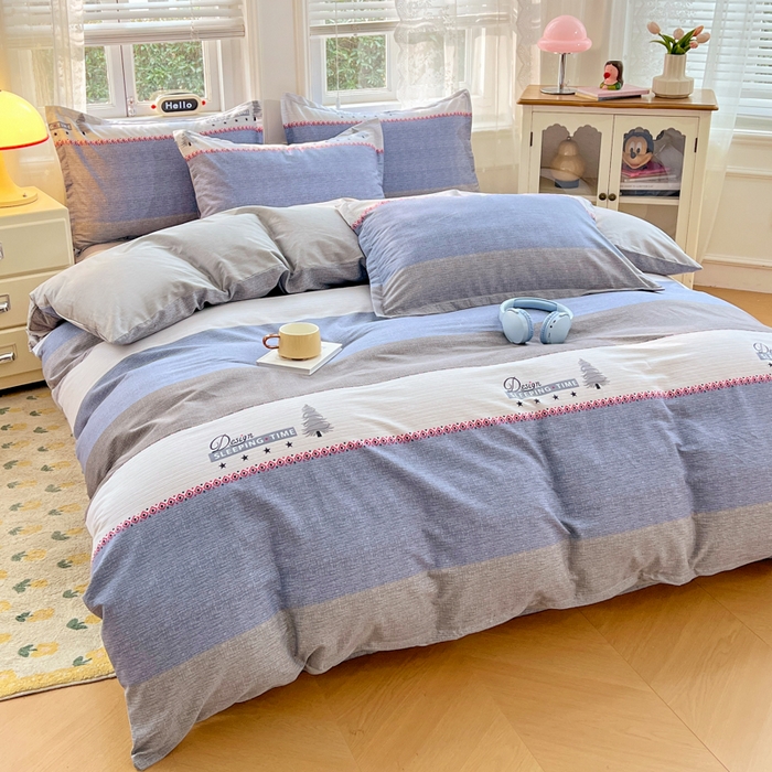 91家纺网 家纺一手货源 找家纺 世爵 2026春夏新款全棉纯棉印花小清新四件套 尤里卡