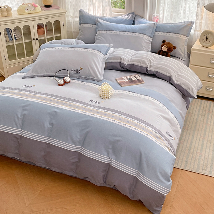 91家纺网 家纺一手货源 找家纺 世爵 2026春夏新款全棉纯棉印花小清新四件套 墨尔本