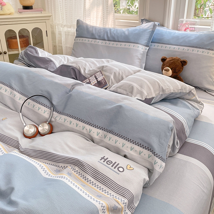 91家纺网 家纺一手货源 找家纺 世爵 2026春夏新款全棉纯棉印花小清新四件套 墨尔本